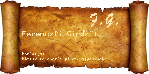 Ferenczfi Girót névjegykártya